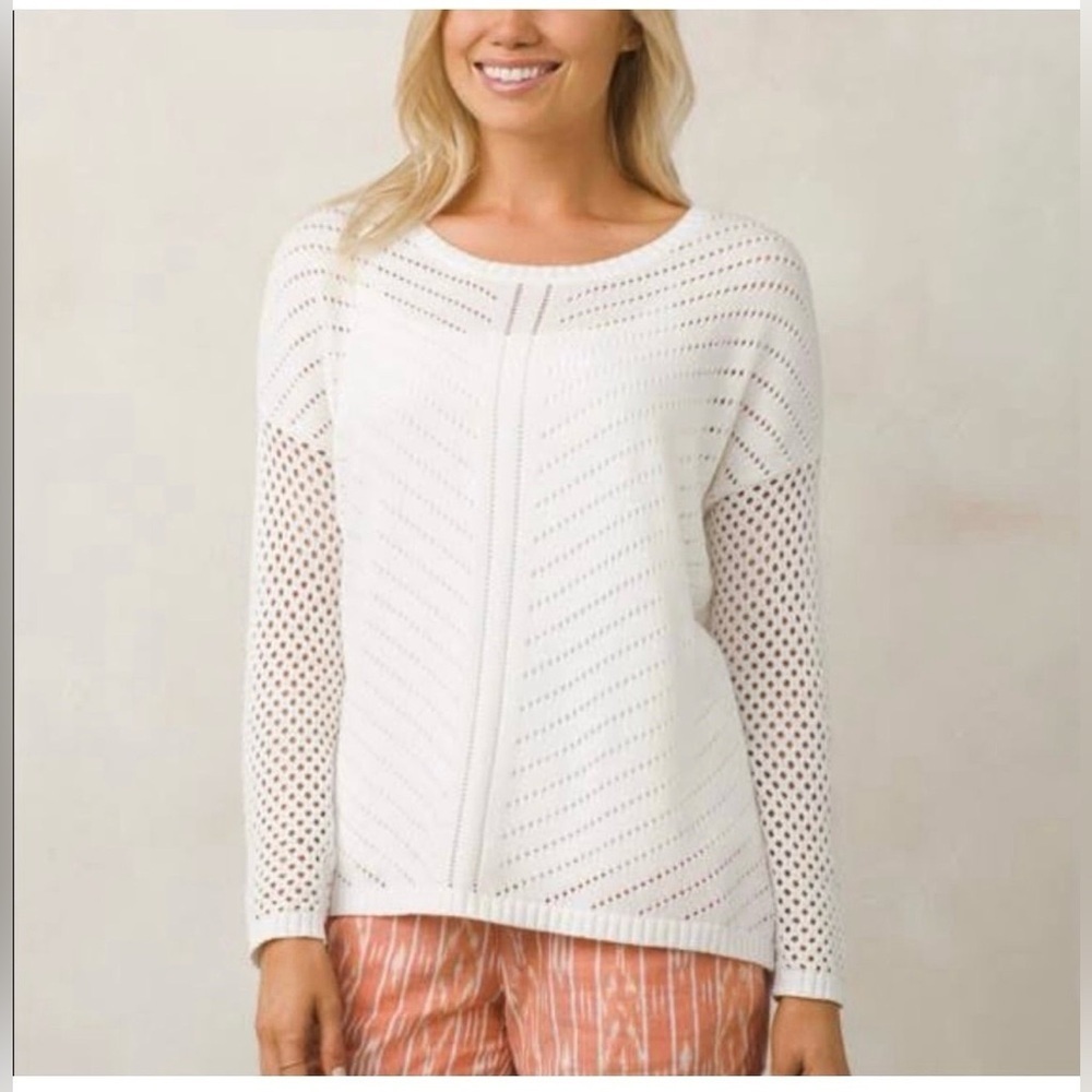 prAna white parker sweater pull over organic white size XS - Picture 3 of 6